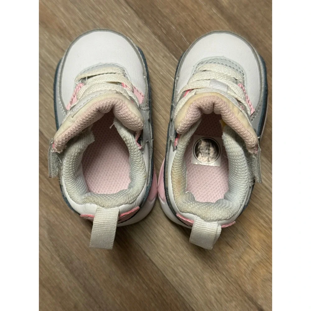Nike Air Max 90 Tiny Toddler Shoes White Pink Black Size 2C